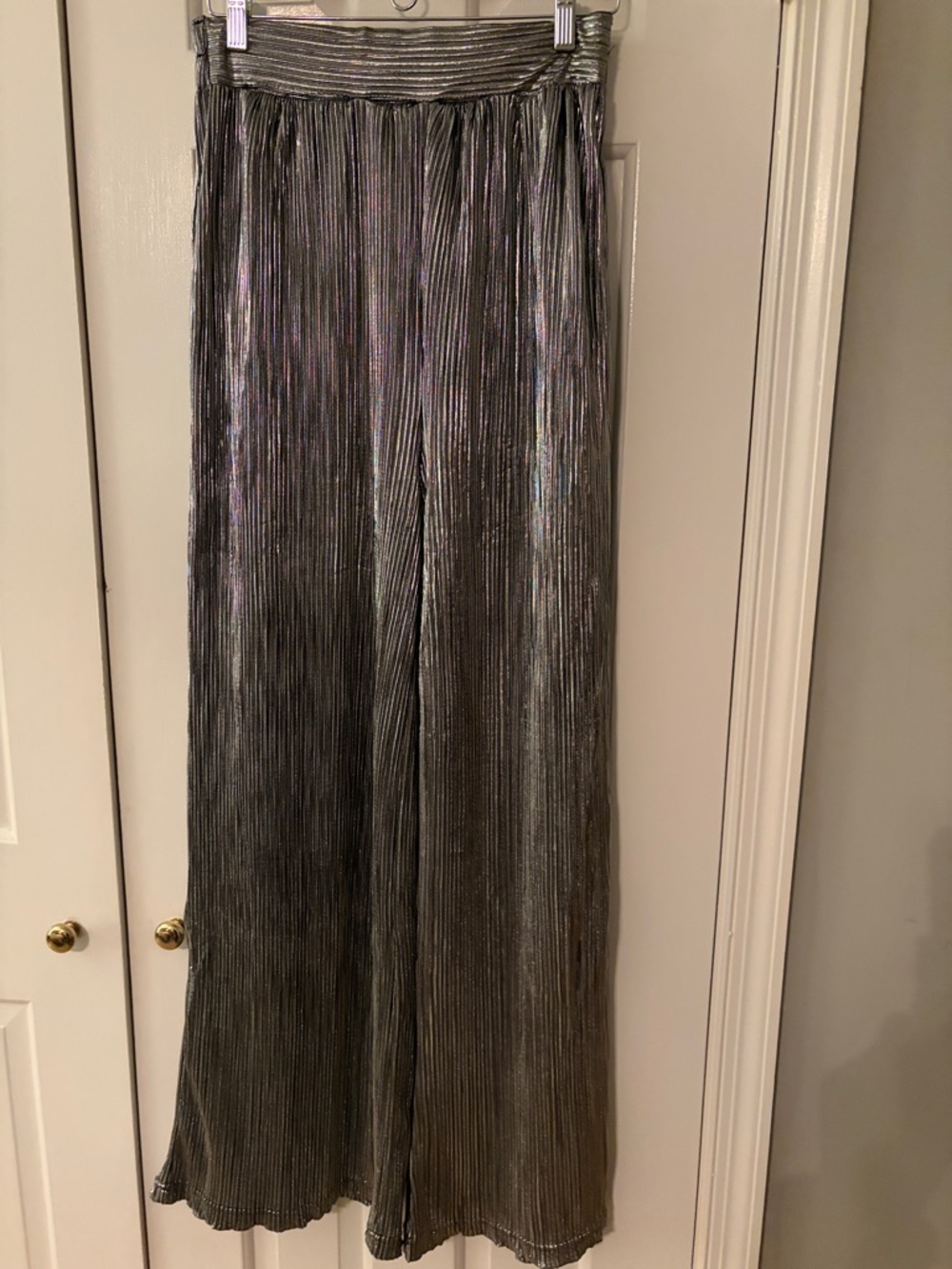 miami Metallic Pleated Trousers - Silver